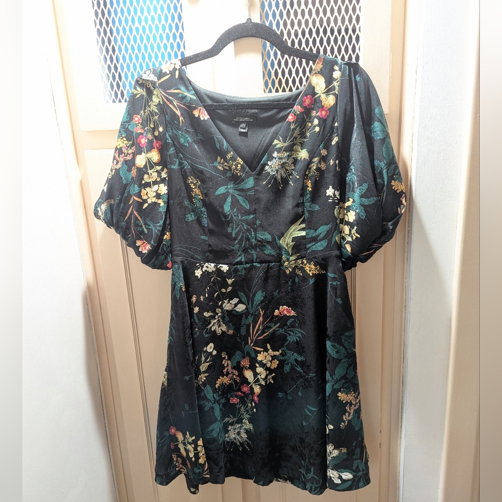 RW Floral Black Dress, Sz 4/Small-XS